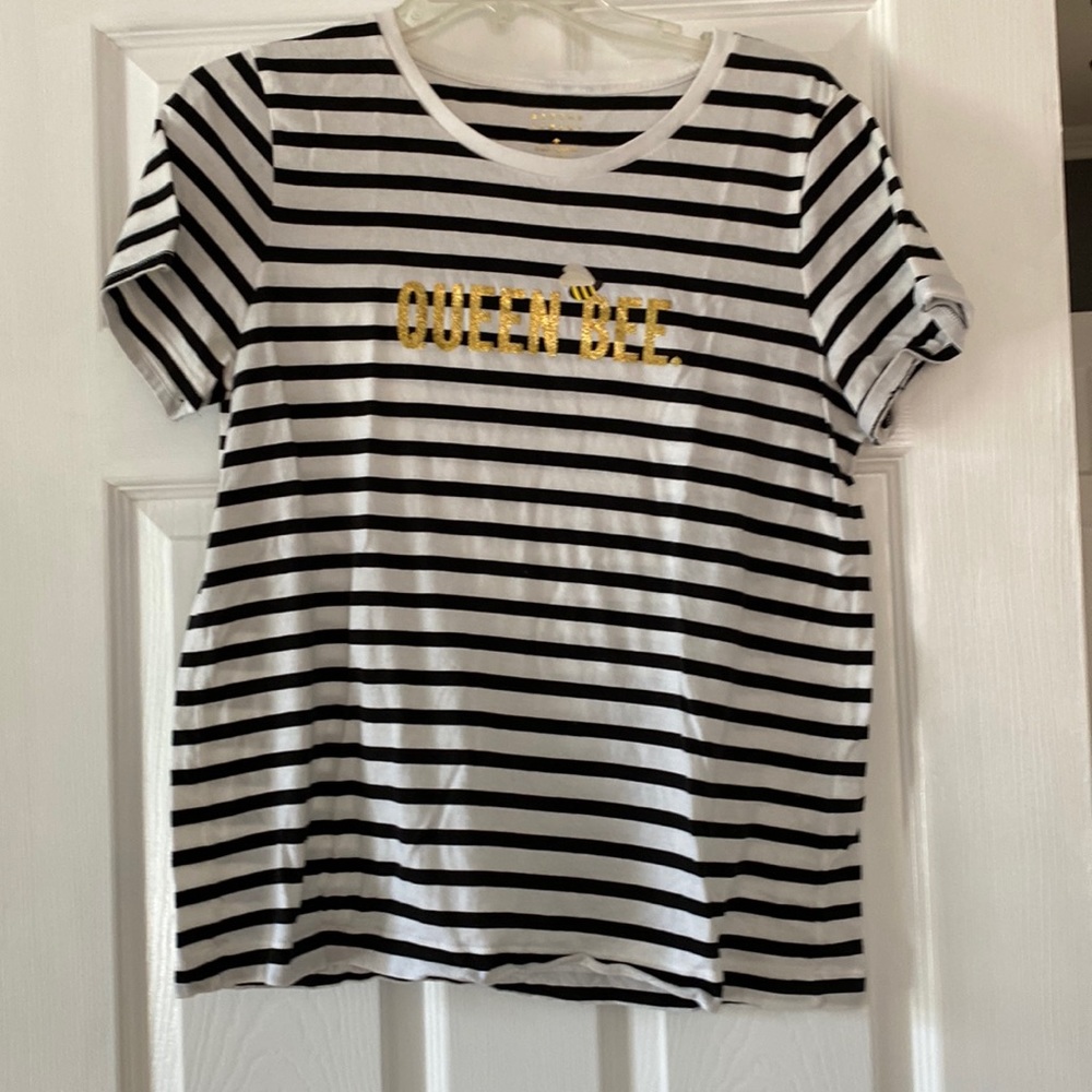 Kate Spade striped T-Shirt; “Queen Bee.”